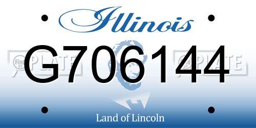 G706144 Illinois License Plate