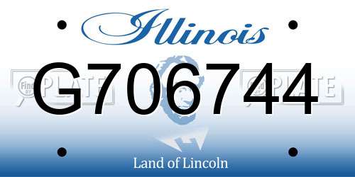 G706744 Illinois License Plate