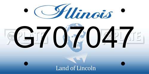 G707047 Illinois License Plate