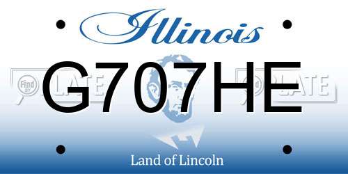 G707HE Illinois License Plate