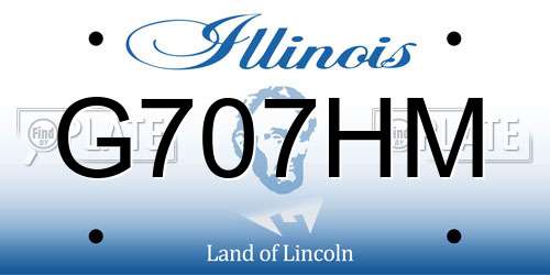 G707HM Illinois License Plate