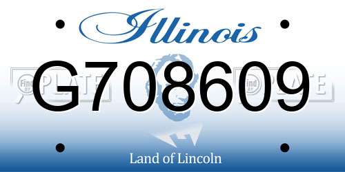 G708609 Illinois License Plate