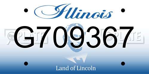 G709367 Illinois License Plate