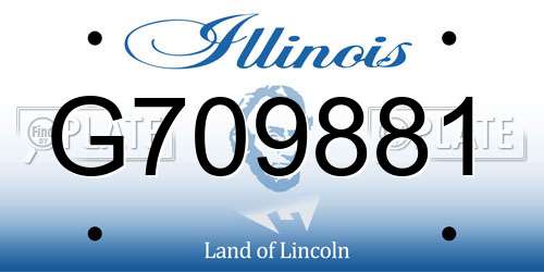 G709881 Illinois License Plate
