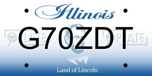 G70ZDT Illinois License Plate