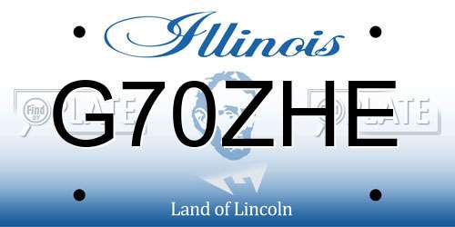 G70ZHE Illinois License Plate