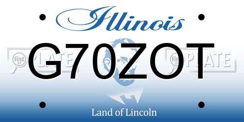 G70ZOT Illinois License Plate