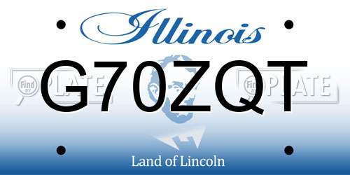 G70ZQT Illinois License Plate