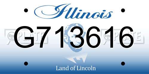G713616 Illinois License Plate