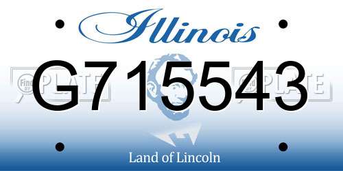 G715543 Illinois License Plate