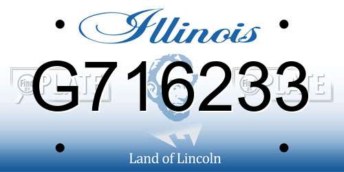G716233 Illinois License Plate