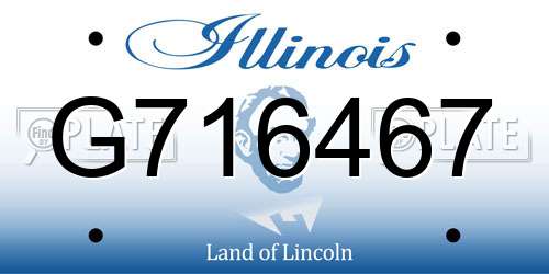 G716467 Illinois License Plate