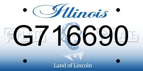 G716690 Illinois License Plate