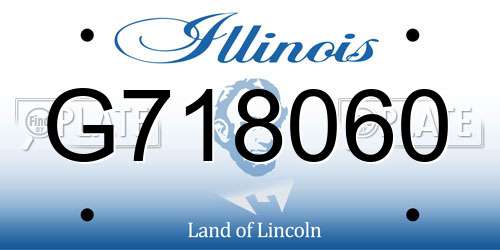 G718060 Illinois License Plate