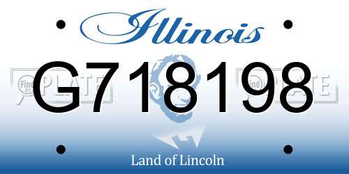 G718198 Illinois License Plate