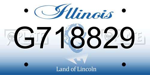 G718829 Illinois License Plate