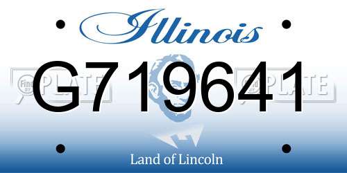 G719641 Illinois License Plate