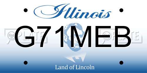 G71MEB Illinois License Plate