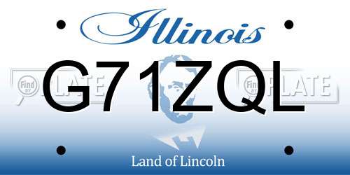 G71ZQL Illinois License Plate