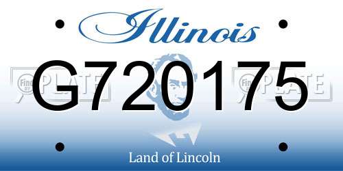 G720175 Illinois License Plate