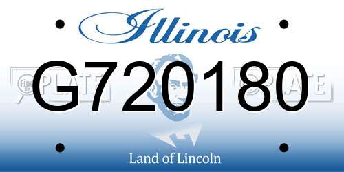 G720180 Illinois License Plate