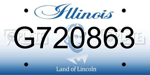 G720863 Illinois License Plate