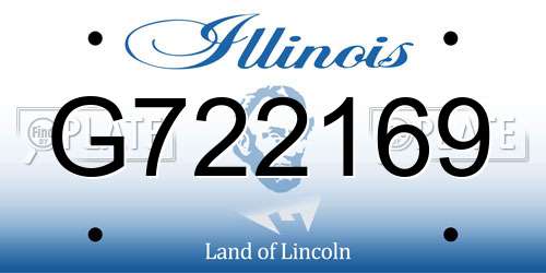 G722169 Illinois License Plate