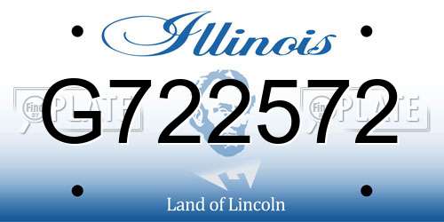 G722572 Illinois License Plate
