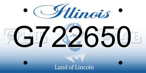 G722650 Illinois License Plate