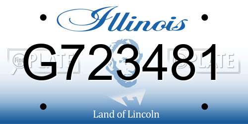 G723481 Illinois License Plate