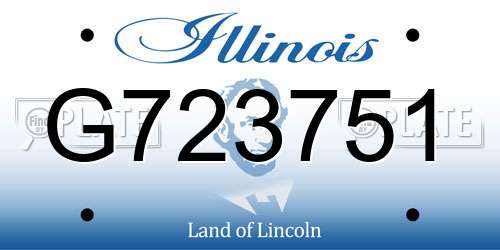 G723751 Illinois License Plate