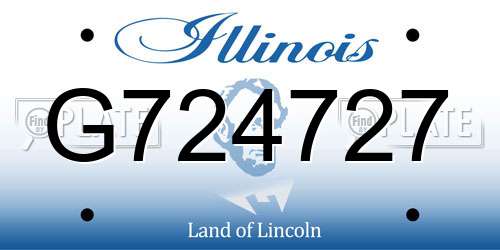 G724727 Illinois License Plate