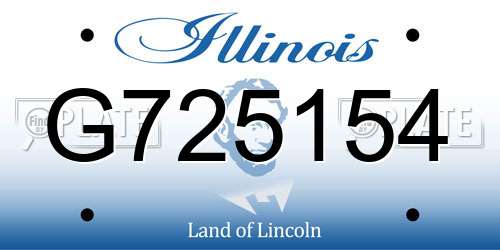 G725154 Illinois License Plate