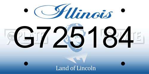 G725184 Illinois License Plate