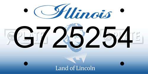 G725254 Illinois License Plate