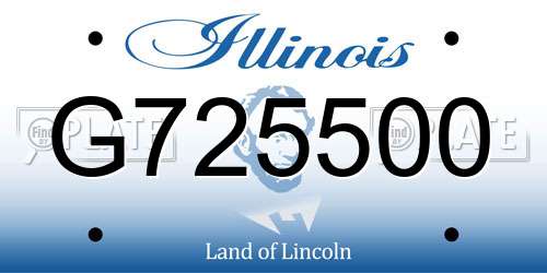G725500 Illinois License Plate
