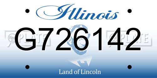 G726142 Illinois License Plate