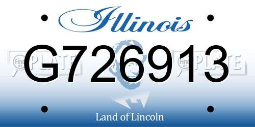 G726913 Illinois License Plate