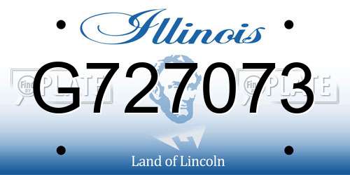 G727073 Illinois License Plate