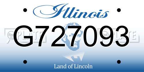 G727093 Illinois License Plate