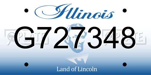G727348 Illinois License Plate