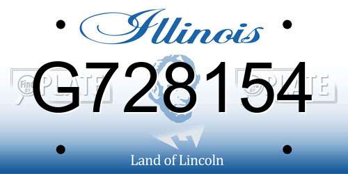 G728154 Illinois License Plate