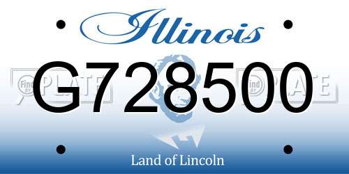 G728500 Illinois License Plate