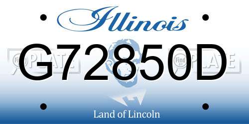 G72850D Illinois License Plate