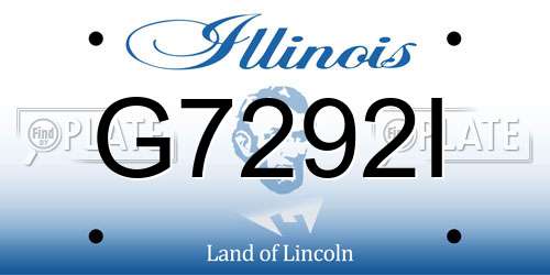 G7292I Illinois License Plate