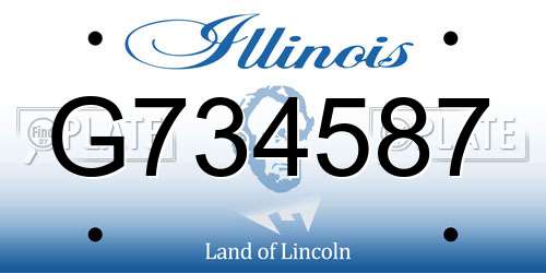 G734587 Illinois License Plate