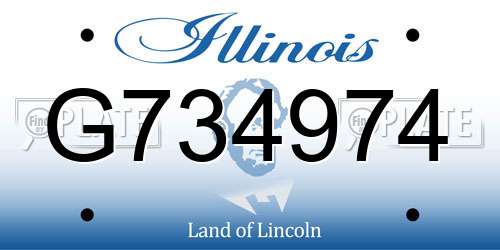 G734974 Illinois License Plate