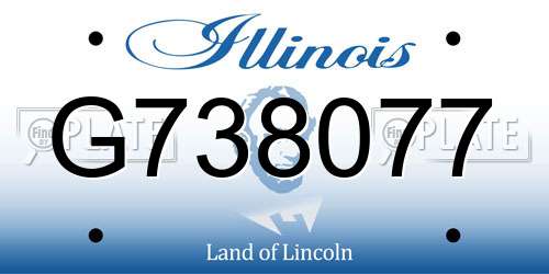 G738077 Illinois License Plate