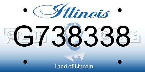 G738338 Illinois License Plate
