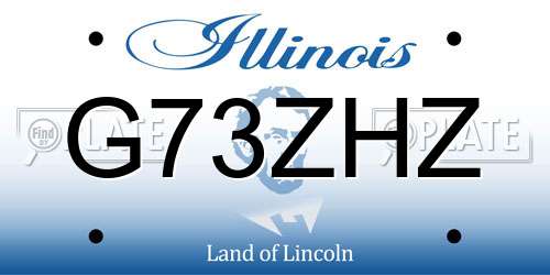 G73ZHZ Illinois License Plate